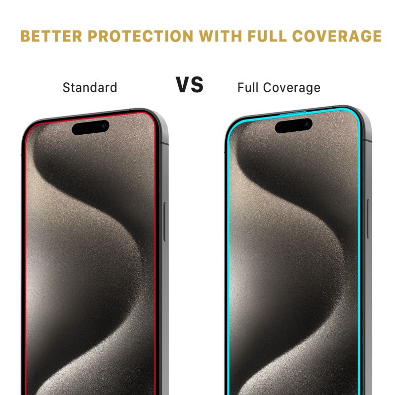 MyBat Pro QuickGuard Tempered Glass Screen Protector w/ Installation Tray for Apple iPhone 15 Pro (6.1) - BlackMyBat Pro