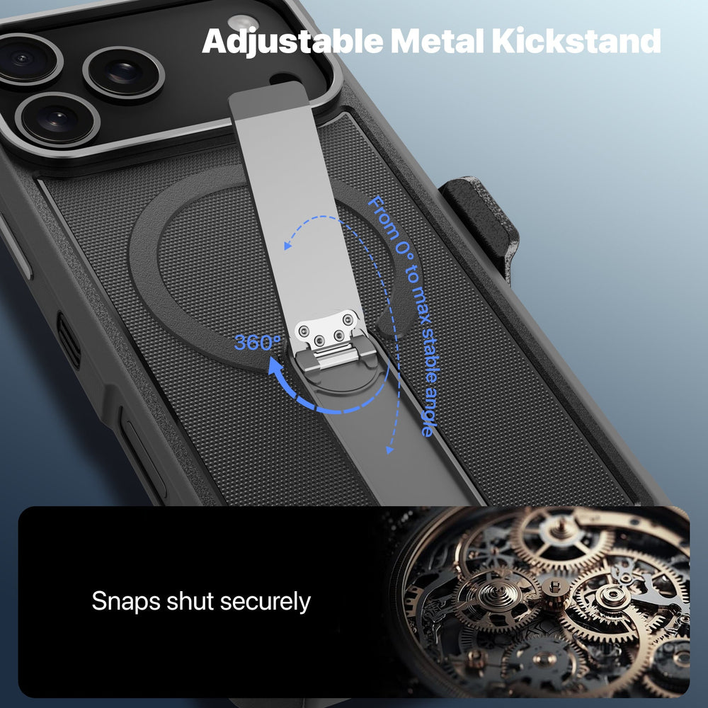 MyBat Pro Renegade Series Case with 360° Locking Kickstand and Holster for Apple iPhone 18 Pro Max / 17 Pro MaxMyBat Pro