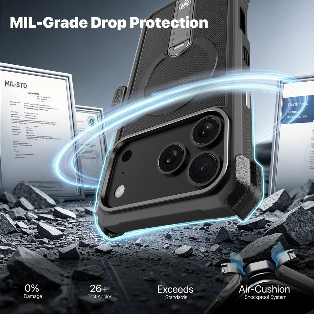 MyBat Pro Renegade Series Case with 360° Locking Kickstand and Holster for Apple iPhone 18 Pro Max / 17 Pro MaxMyBat Pro