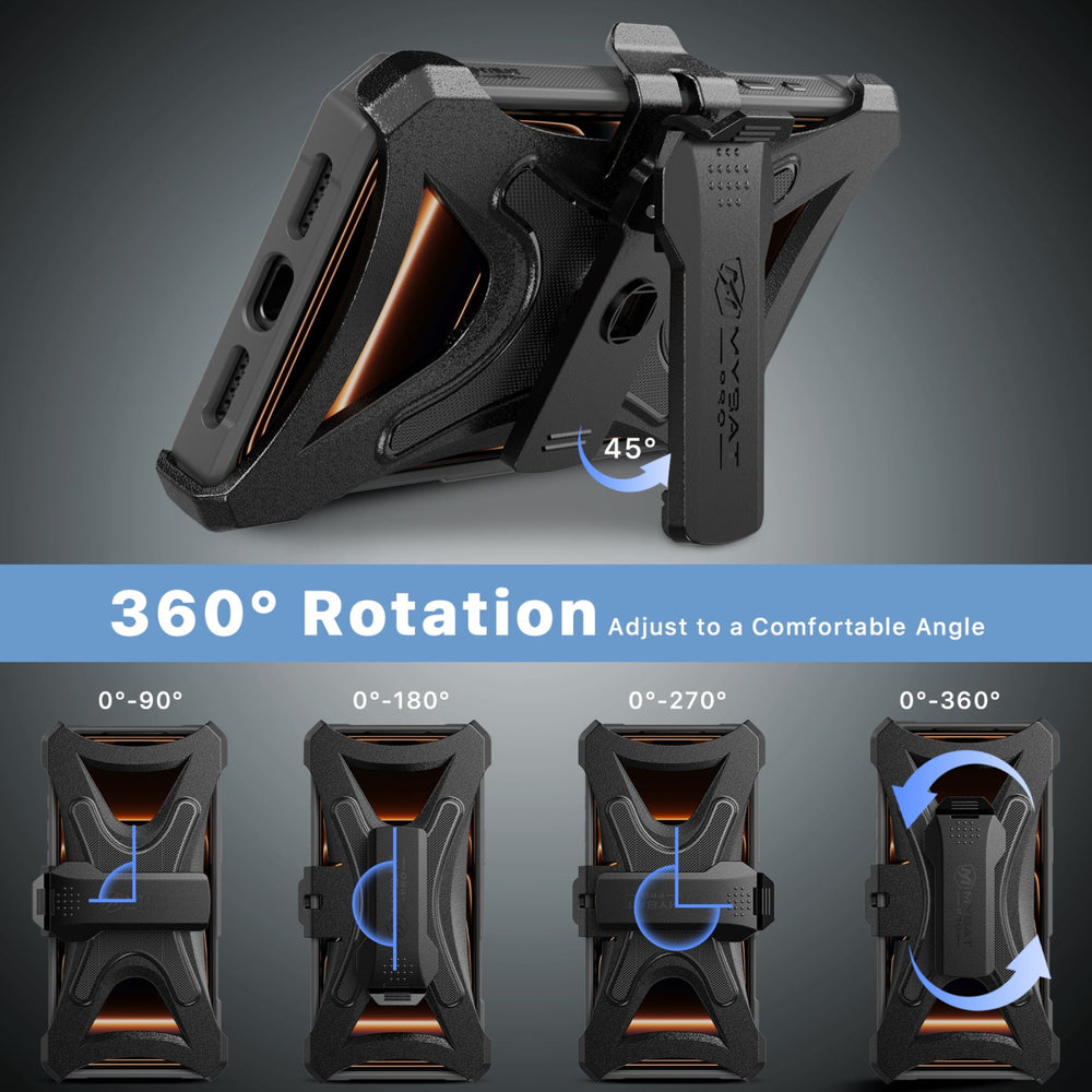 MyBat Pro Renegade Series Case with 360° Locking Kickstand and Holster for Apple iPhone 18 Pro Max / 17 Pro MaxMyBat Pro