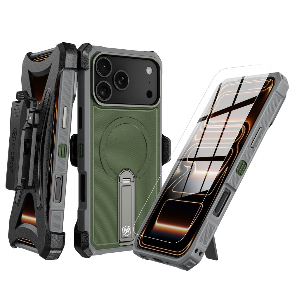 MyBat Pro Renegade Series Case with 360° Locking Kickstand and Holster for Apple iPhone 18 Pro Max / 17 Pro MaxMyBat Pro