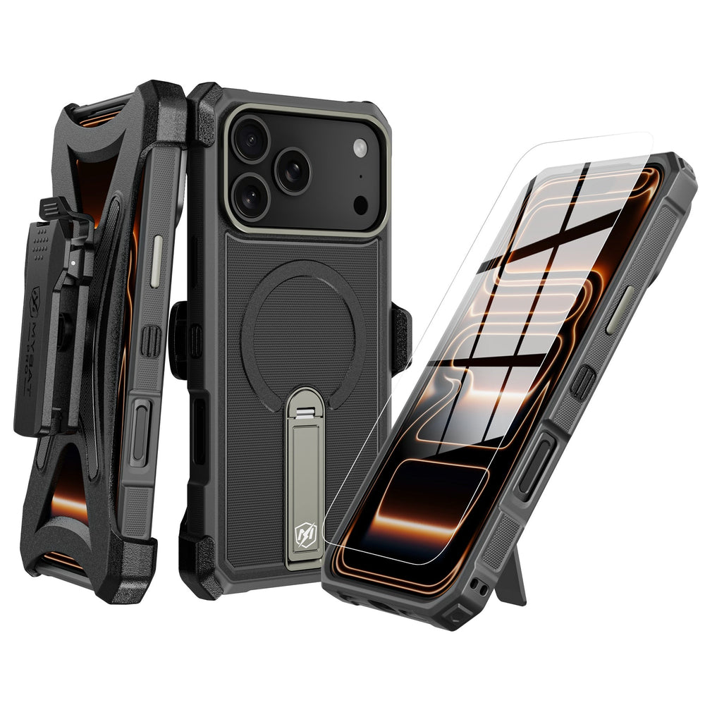 MyBat Pro Renegade Series Case with 360° Locking Kickstand and Holster for Apple iPhone 18 Pro Max / 17 Pro MaxMyBat Pro