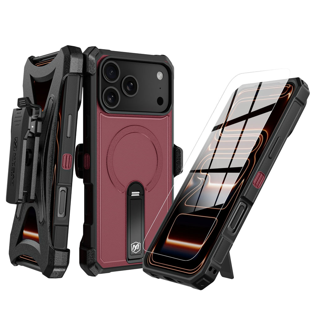 MyBat Pro Renegade Series Case with 360° Locking Kickstand and Holster for Apple iPhone 18 Pro Max / 17 Pro MaxMyBat Pro