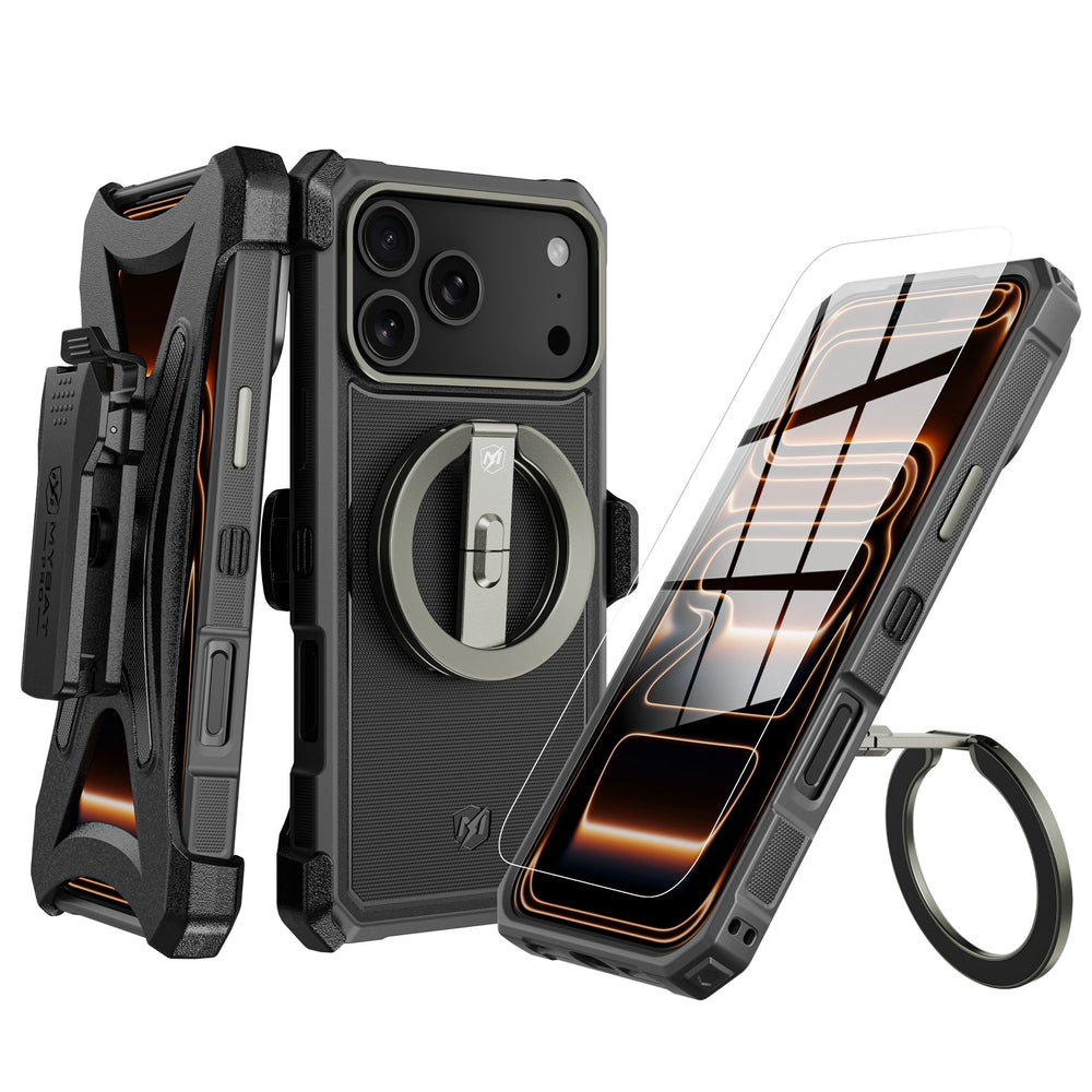MyBat Pro Renegade Series Case with Detachable Double-Sided Magnetic Stand and Holster for Apple iPhone 18 Pro Max / 17 Pro MaxMyBat Pro