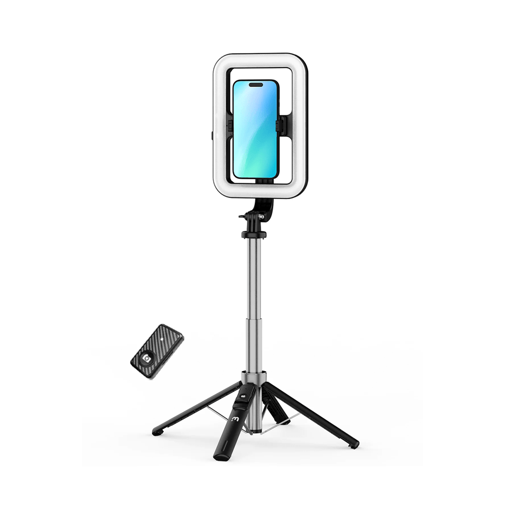 MyBat Pro Selfie Ring Light with 72" Tripod Stand - Extendable Selfie Stick with Light for Phone, Live Streaming, Makeup, Travel, Gaming, Video, Includes Phone Holder& USB - C Powered - 1 - Year WarrantyMyBat Pro