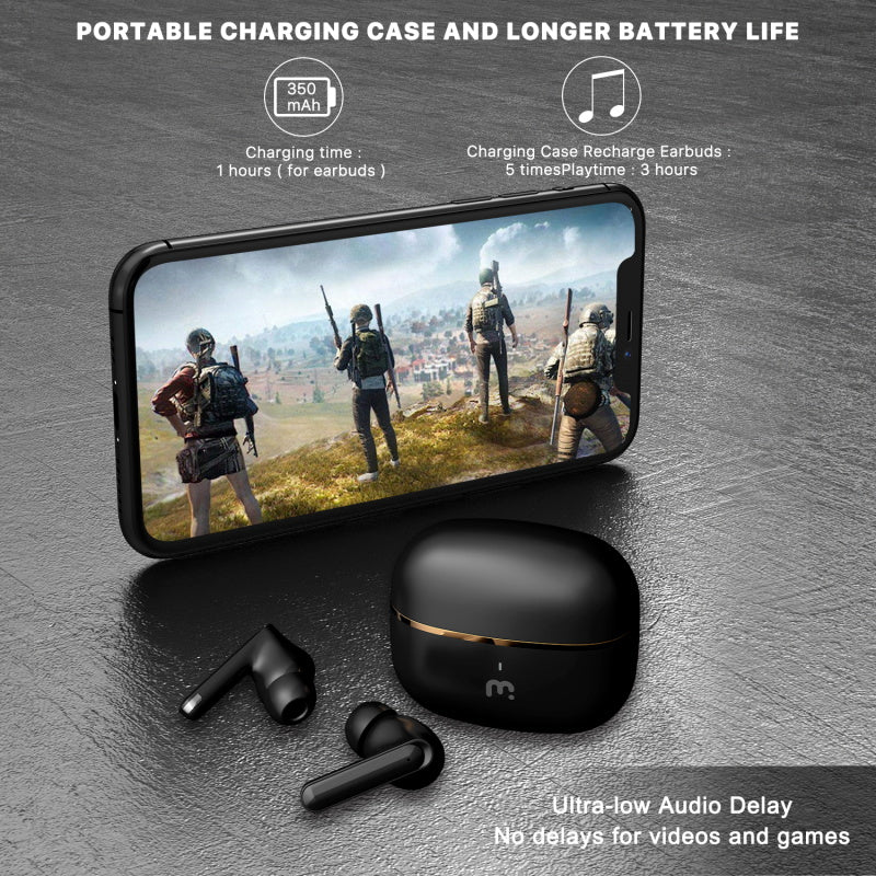 MyBat Pro Serene True Wireless Earbuds with Charging Case - BlackMyBat Pro