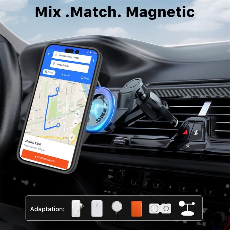 MyBat Pro Shade Series Case w/ MagSafe 360° Ring Stand for Apple iPhone 15 (6.1)iPhone 15