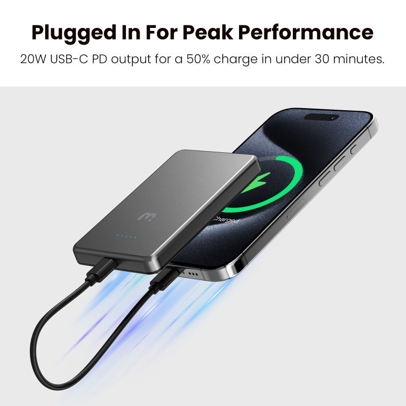 MyBat Pro SolidCore 5000mAh Slim Magnetic Wireless Charging Power Bank with Smartwatch ChargerMyBat Pro