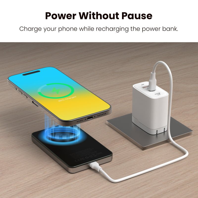 MyBat Pro SolidCore 5000mAh Slim Magnetic Wireless Charging Power Bank with Smartwatch ChargerMyBat Pro