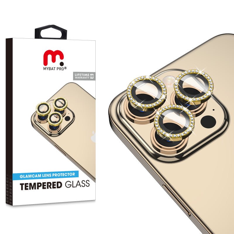 MyBat Pro Tempered Glass GlamCam Lens Protector - GoldiPhone 15 Pro Max
