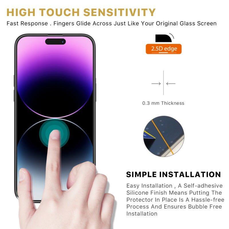 MyBat Pro Tempered Glass Screen Protector (2.5D) for Apple iPhone 14 Pro (6.1) - ClearMyBat Pro