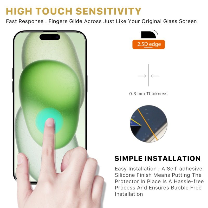 MyBat Pro Tempered Glass Screen Protector (2.5D) for Apple iPhone 15 Plus (6.7)iPhone 15 Plus