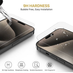 MyBat Pro Tempered Glass Screen Protector (2.5D) for Apple iPhone 15 Pro (6.1) - ClearMyBat Pro