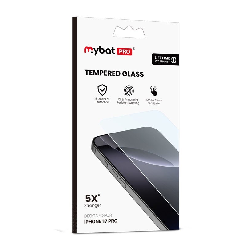 MyBat Pro Tempered Glass Screen Protector (2.5D) for Apple iPhone 17 Pro - ClearMyBat Pro