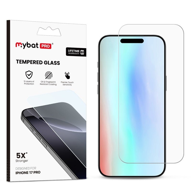 MyBat Pro Tempered Glass Screen Protector (2.5D) for Apple iPhone 17 Pro - ClearMyBat Pro