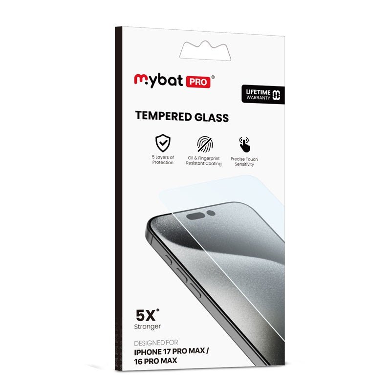 MyBat Pro Tempered Glass Screen Protector (2.5D) for Apple iPhone 17 Pro Max / 16 Pro MaxiPhone 17 Pro Max / 16 Pro Max
