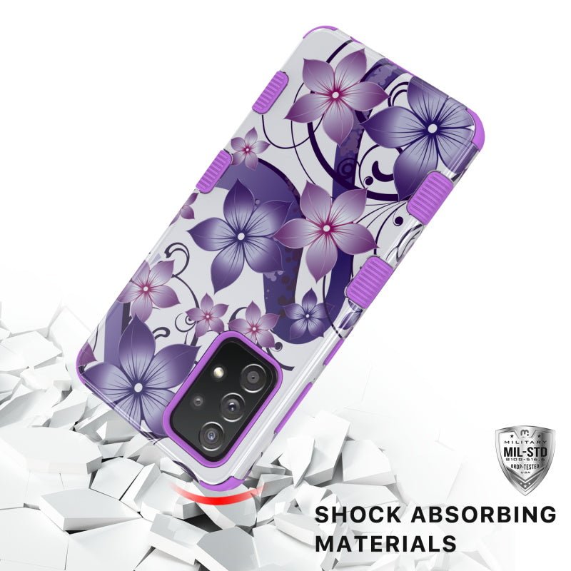 MyBat Pro Tuff Series Case for Samsung Galaxy A52 5G - Purple Hibiscus