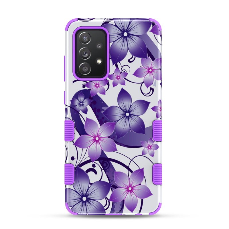 MyBat Pro Tuff Series Case for Samsung Galaxy A52 5G - Purple Hibiscus