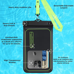 MyBat Pro Universal Floating Waterproof Phone Pouch (XL Size)(2pcs) - Black - MyBat Pro