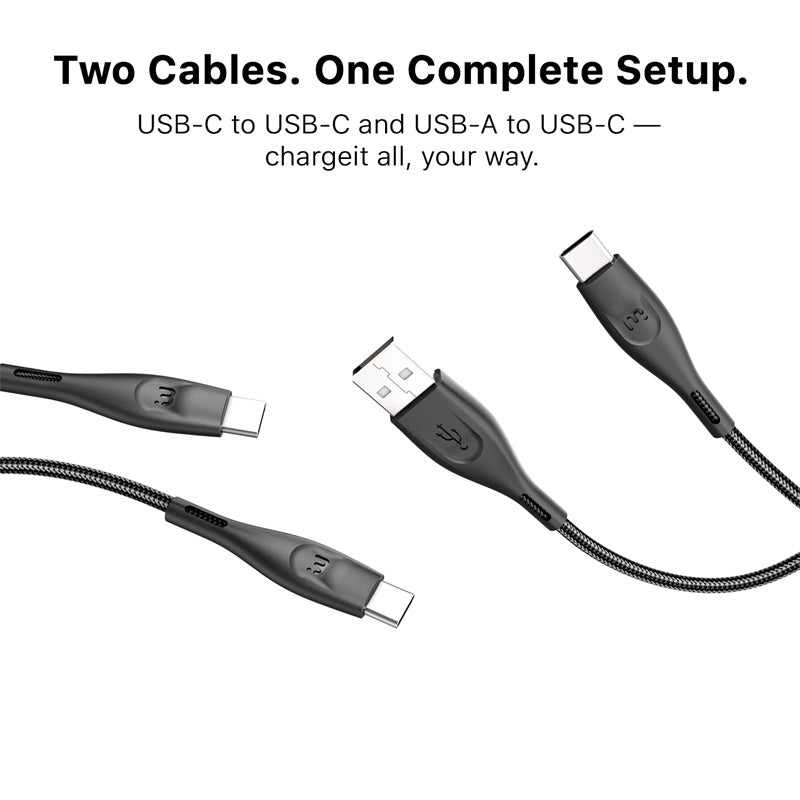 MyBat Pro USB - C Braided Charging Cable Bundle - 2 Pack - WhiteMyBat Pro