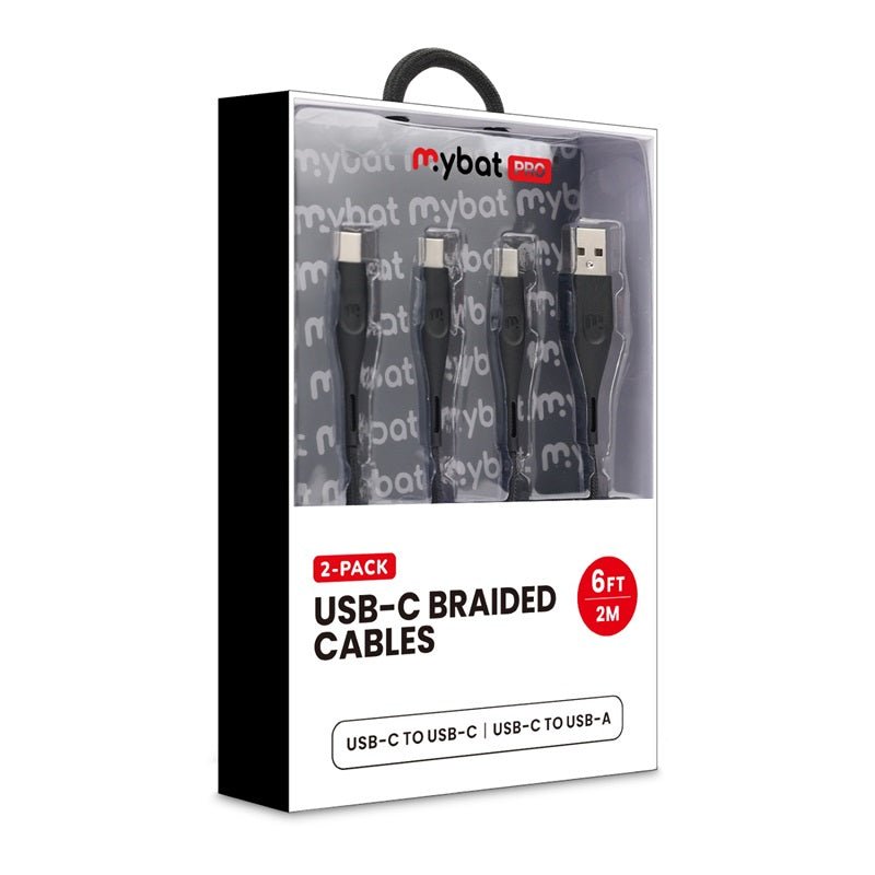 MyBat Pro USB - C Braided Charging Cable Bundle - 2 Pack - WhiteMyBat Pro