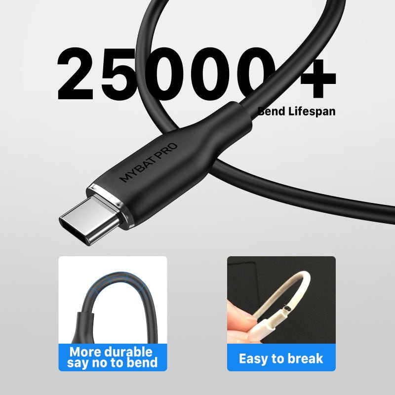 MyBat Pro USB - C to USB - C Liquid Silicone Cable (L=3 FT)MyBat Pro