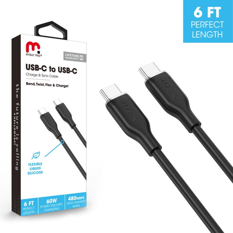 MyBat Pro USB - C to USB - C Liquid Silicone Cable (L=6 FT)
