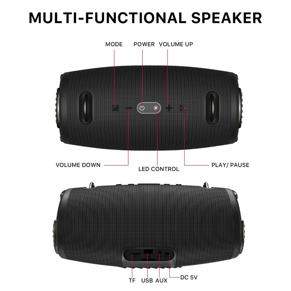 MyBat Pro Vibebuddy Plus Bluetooth Speaker - Black