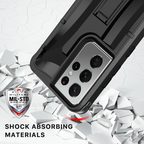 MyBat Pro Warrior Series Case for Samsung Galaxy S21 Ultra - Black