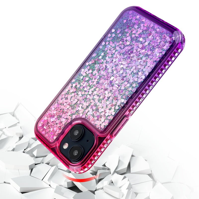 MyBat Quicksand Glitter with Diamonds Protector Cover for Apple iPhone 15 Plus (6.7)iPhone 15 Plus