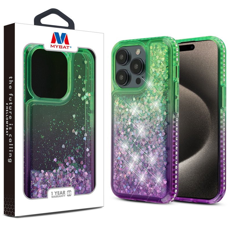 MyBat Quicksand Glitter with Diamonds Protector Cover for Apple iPhone 15 Pro (6.1)iPhone 15 Pro