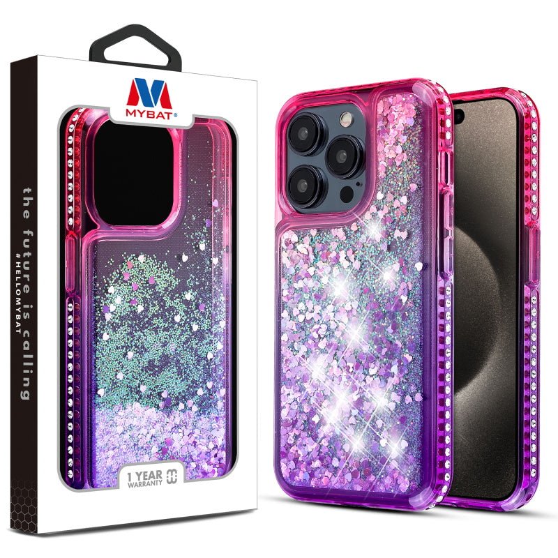 MyBat Quicksand Glitter with Diamonds Protector Cover for Apple iPhone 15 Pro (6.1)iPhone 15 Pro