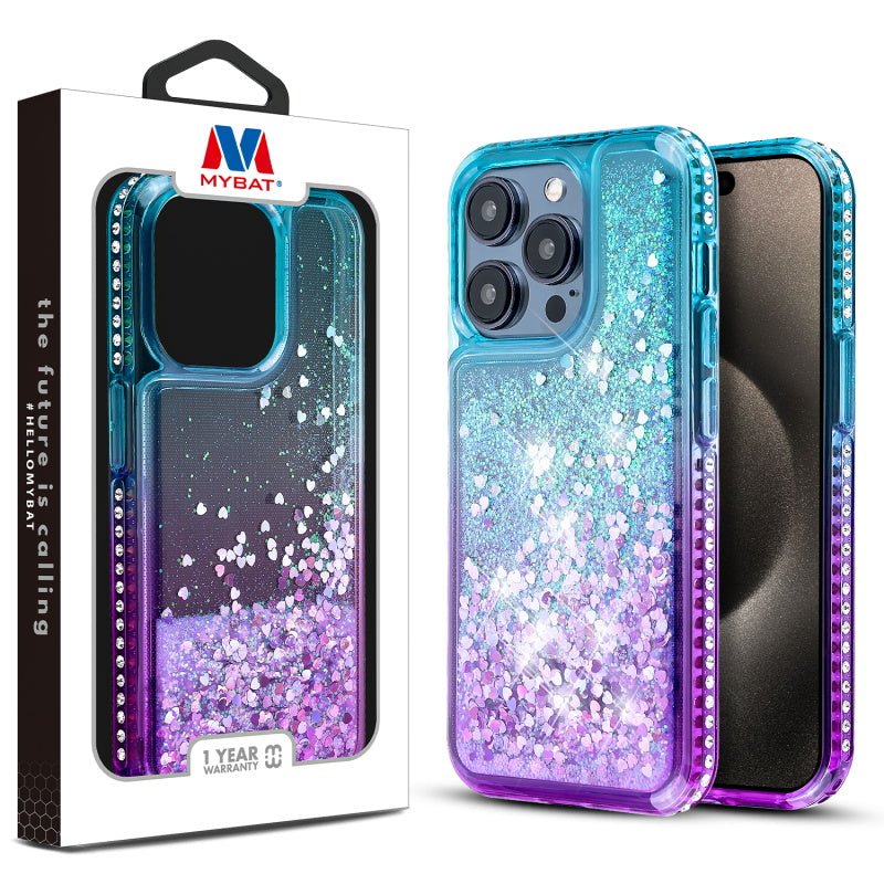 MyBat Quicksand Glitter with Diamonds Protector Cover for Apple iPhone 15 Pro Max (6.7)iPhone 15 Pro Max