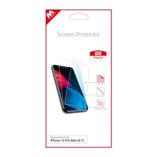 MyBat Screen Protector Twin Pack for Apple iPhone 12 Pro Max (6.7) - ClearMyBat Pro
