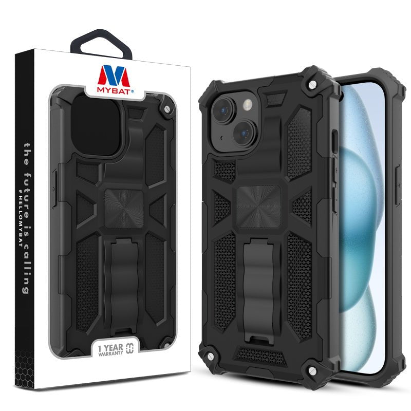MyBat Pro Sturdy Hybrid Protector Cover (with Stand) for Apple iPhone 15 (6.1)iPhone 15