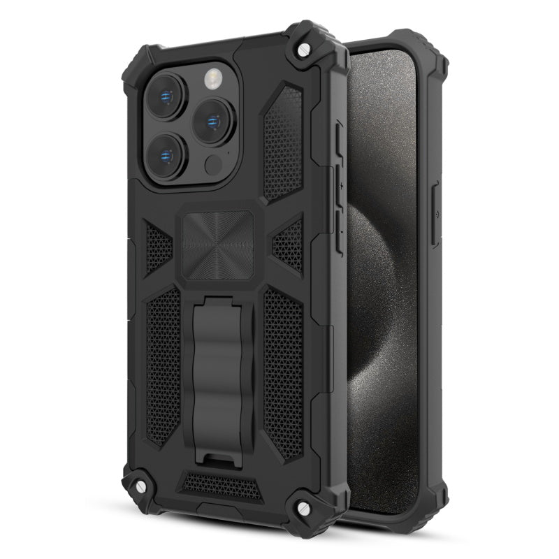 MyBat Pro Sturdy Hybrid Protector Cover (with Stand) for Apple iPhone 15 Pro (6.1)iPhone 15 Pro