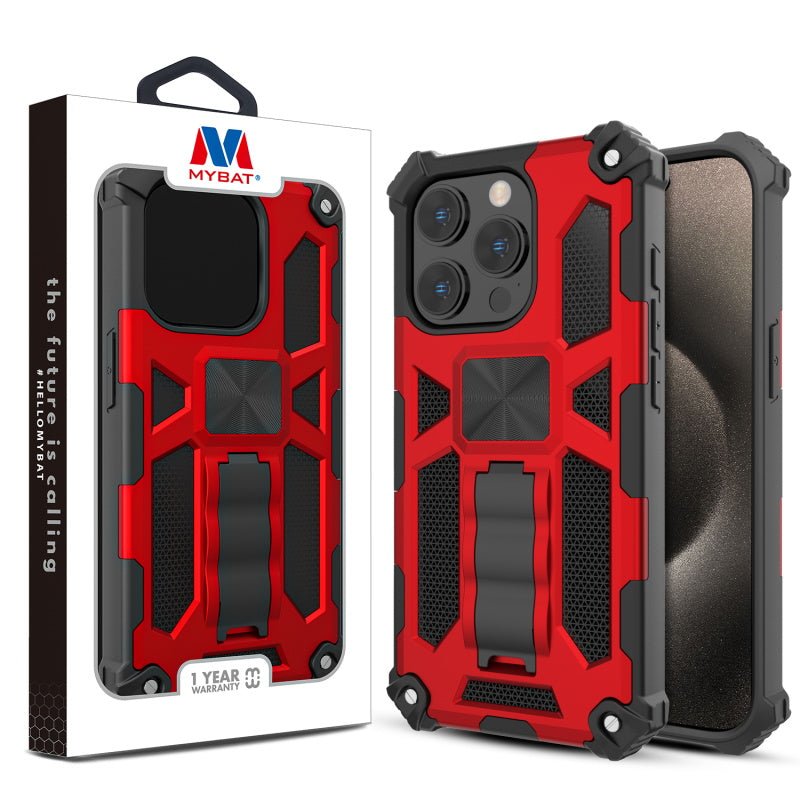 MyBat Pro Sturdy Hybrid Protector Cover (with Stand) for Apple iPhone 15 Pro (6.1)iPhone 15 Pro