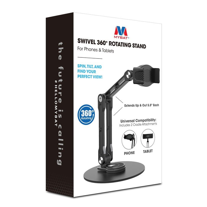 MyBat Swivel 360° Rotating Stand For Phones & Tablets - BlackMyBat Pro