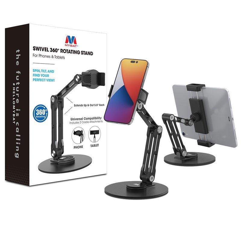 MyBat Swivel 360° Rotating Stand For Phones & Tablets - BlackMyBat Pro