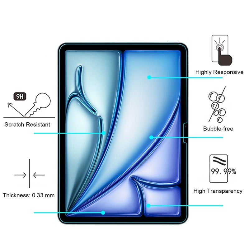 MyBat Tempered Glass Screen Protector (2.5D) for Apple iPad Air 11 (2024) / iPad Air 11 (2025) - ClearMyBat Pro