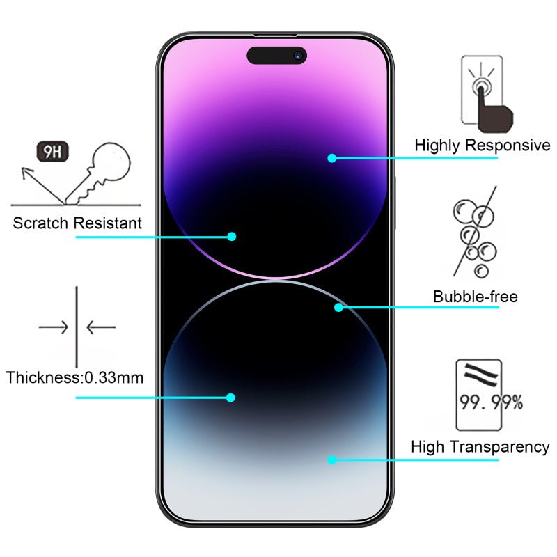 MyBat Tempered Glass Screen Protector (2.5D) for Apple iPhone 14 Pro (6.1) - ClearMyBat Pro