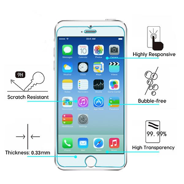 MyBat Tempered Glass Screen Protector (2.5D) for Apple iPhone 6s/6 / 8/7 - ClearMyBat Pro