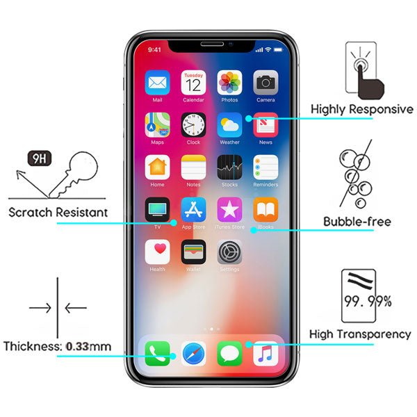 MyBat Tempered Glass Screen Protector (2.5D) for Apple iPhone XS/X / 11 Pro - ClearMyBat Pro