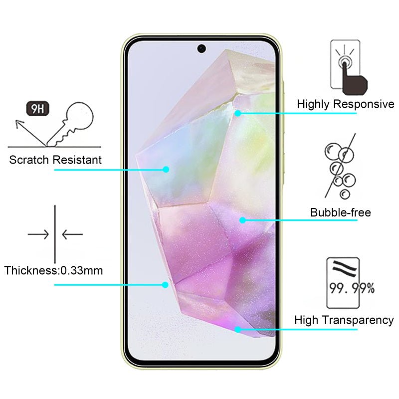 MyBat Tempered Glass Screen Protector (2.5D) for Samsung Galaxy A35 5G - ClearGalaxy A35 5G