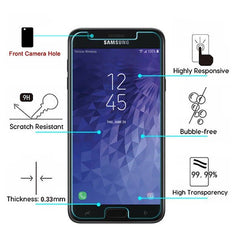 MyBat Tempered Glass Screen Protector (2.5D) for Samsung Galaxy J7 V 2nd Gen/Galaxy J7 Star / J7 Refine - ClearMyBat Pro