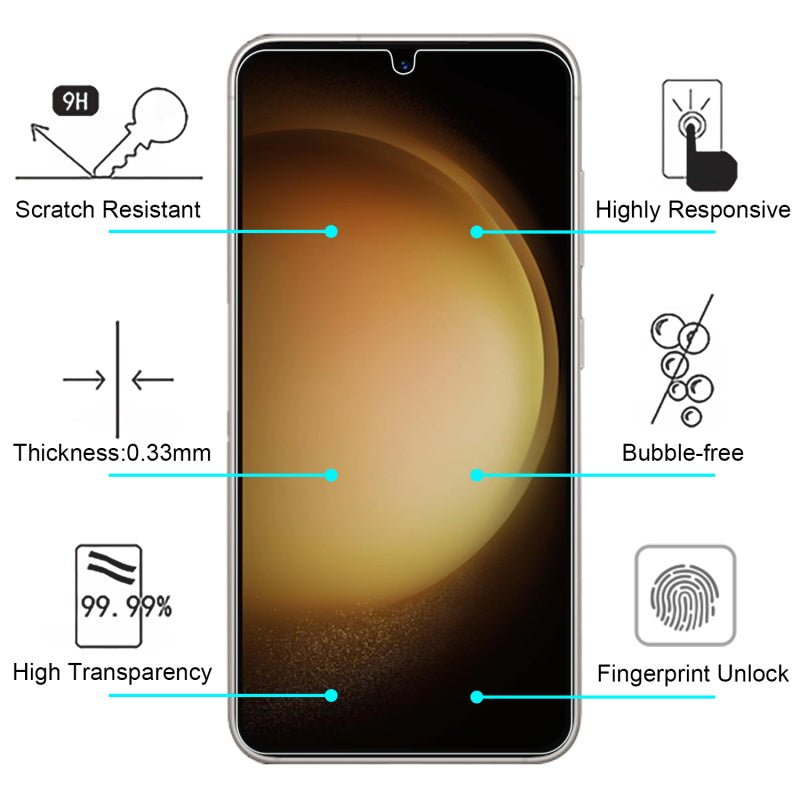 MyBat Tempered Glass Screen Protector (2.5D) for Samsung Galaxy S23 Plus - ClearMyBat Pro
