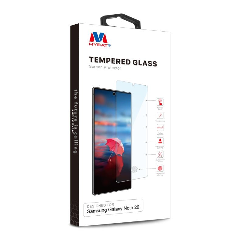 MyBat Tempered Glass Screen Protector (Fingerprint Unlock) (2.5D) for Samsung Galaxy Note 20 - ClearMyBat Pro