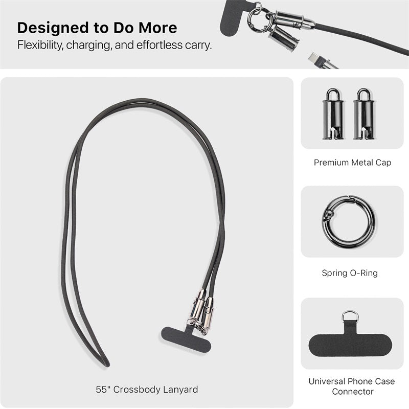 MyBat Tether Crossbody Strap + USB - C Charging Cable(L=4.2 FT) - PinkMyBat Pro