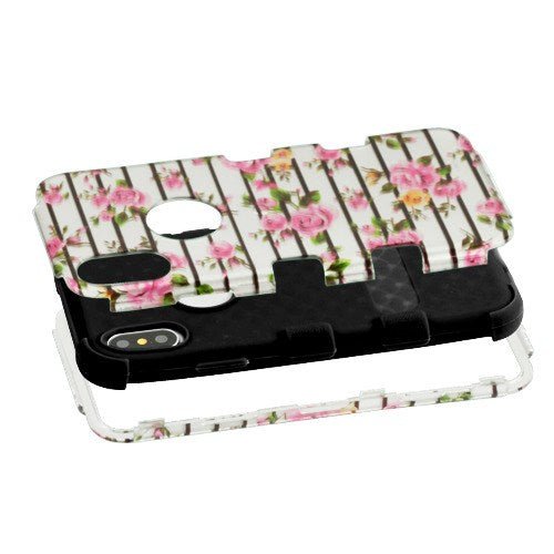 MyBat TUFF Series Case for Apple iPhone XS/X - Pink Fresh Roses (2D Silver)iPhone XS/X
