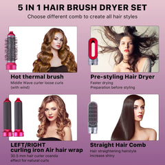 🔥 Roykin 5 - in - 1 Blow Dryer & Styler – 5 Attachments, 55% OFF! Professional Grade, Safe & Fast Styling! ✨MyBat Pro